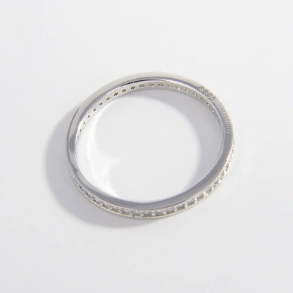 925 Sterling Silver Inlaid Zircon Ring - Roe Creation