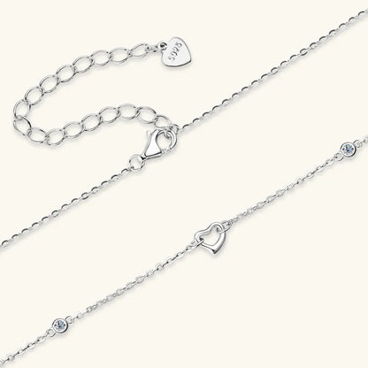 Moissanite 925 Sterling Silver Heart Necklace - Roe Creation