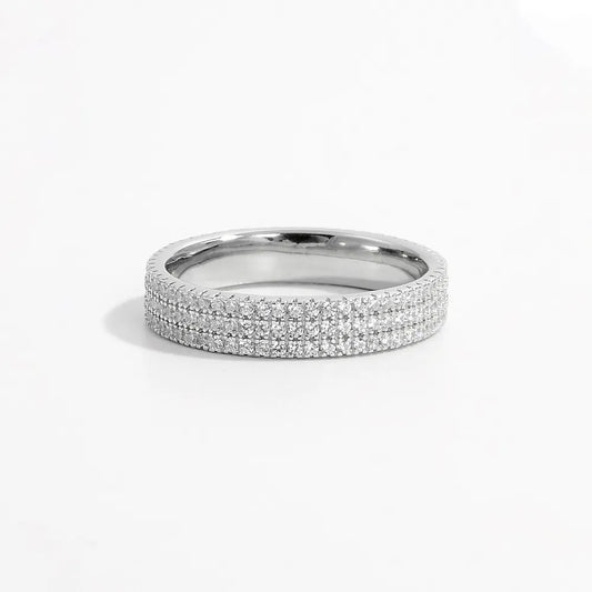 Inlaid Zircon 925 Sterling Silver Ring - Roe Creation