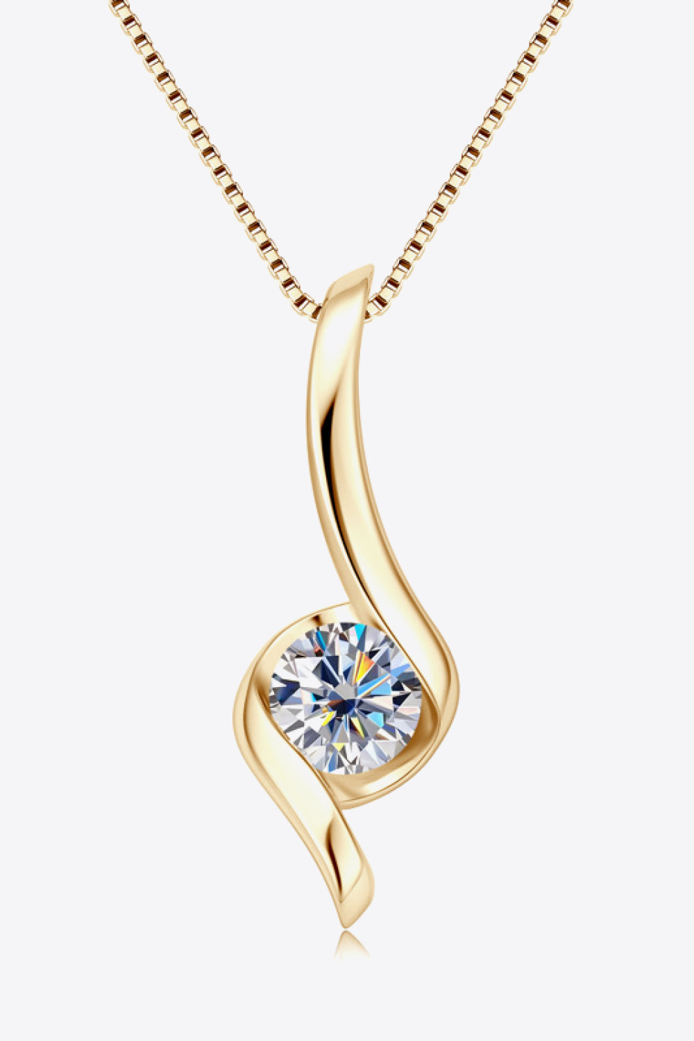 1 Carat Moissanite 925 Sterling Silver Necklace - Roe Creation