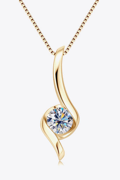 1 Carat Moissanite 925 Sterling Silver Necklace - Roe Creation