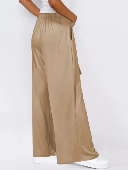 Tied Wide Leg Pants with Pockets - Roe Creation