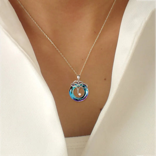 925 Sterling Silver Natural Crystal Pendant Necklace - Roe Creation