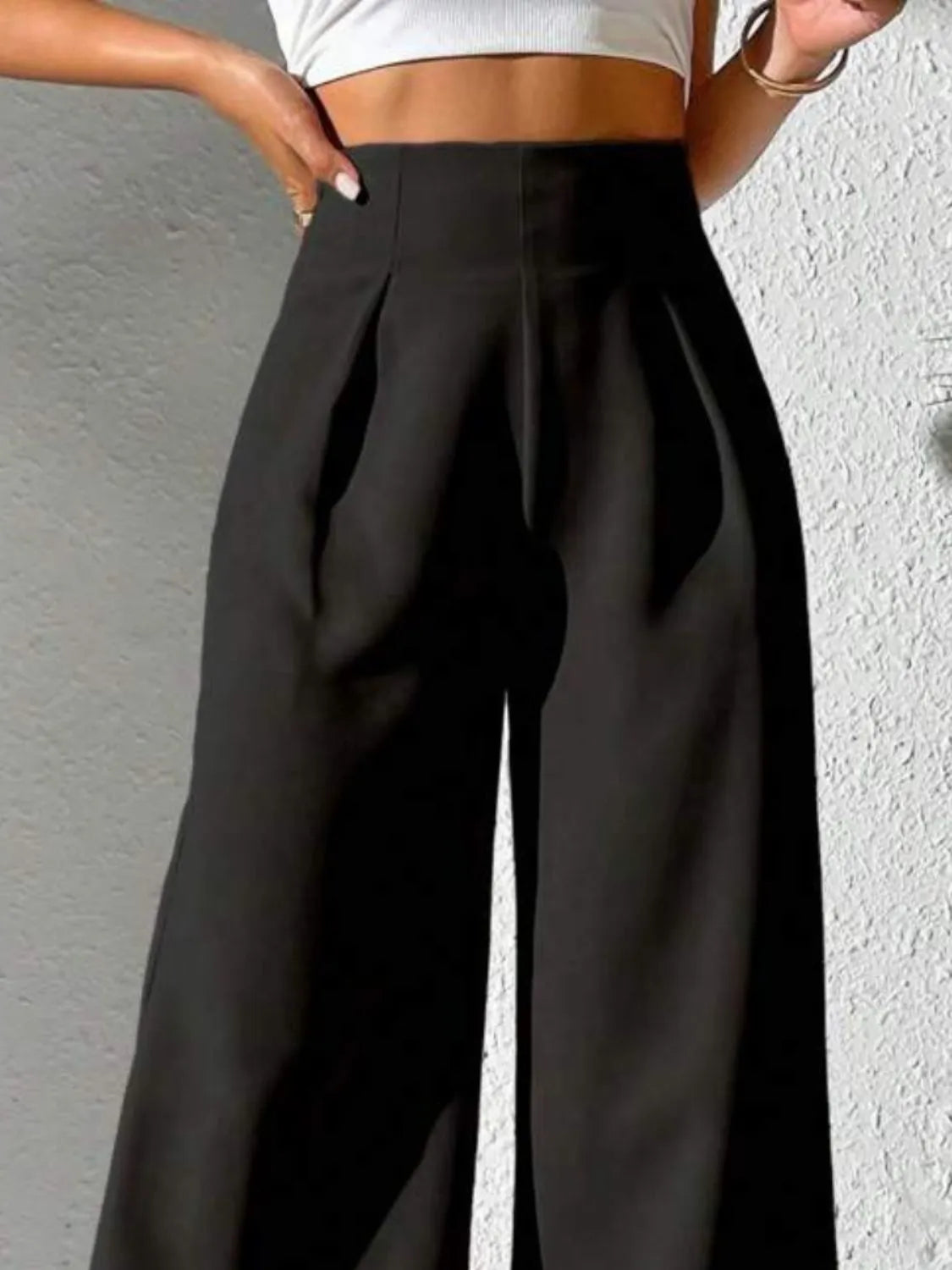 Wide Leg High Waist Pants - Roe Creation
