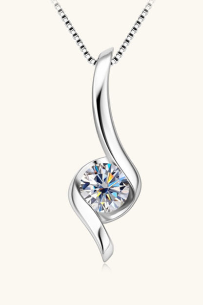 1 Carat Moissanite 925 Sterling Silver Necklace - Roe Creation