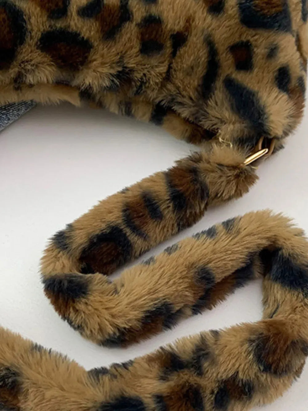 Leopard Print Fluffy Shoulder Bag - Roe Creation