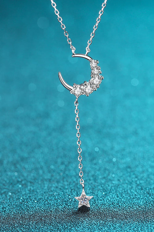 Star & Moon Moissanite Necklace - Roe Creation