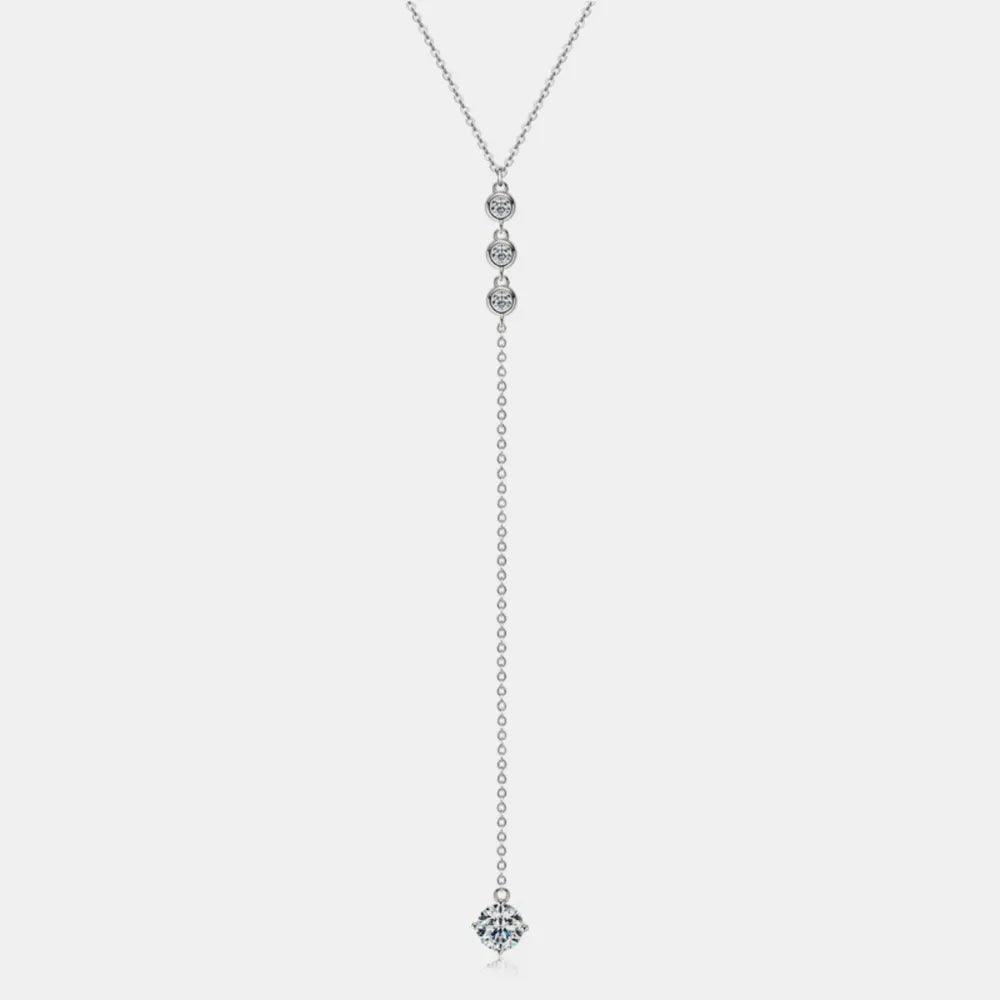 1.3 Carat Moissanite 925 Sterling Silver Drop Necklace - Roe Creation