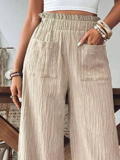 Frill Wide Leg Pants - Roe Creation