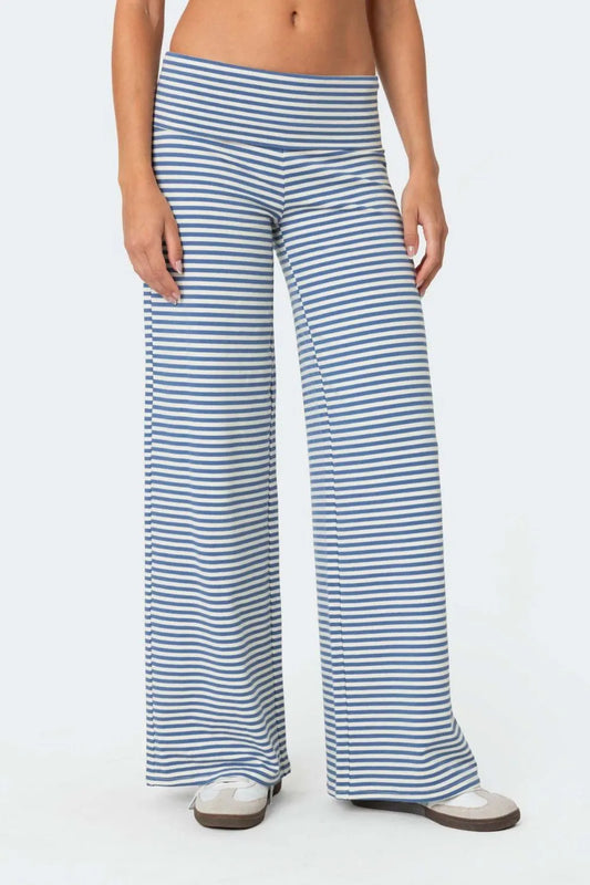 Striped Wide Leg Pants - Roe Creation