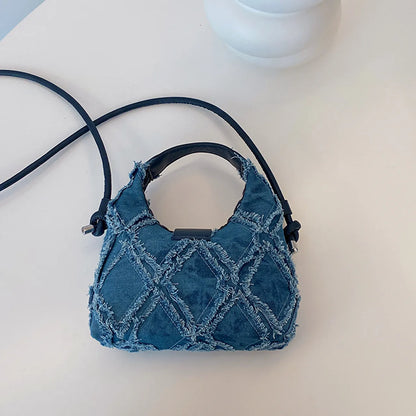 Quilted Raw Hem Mini Crossbody Bag - Roe Creation
