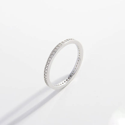 925 Sterling Silver Inlaid Zircon Ring - Roe Creation
