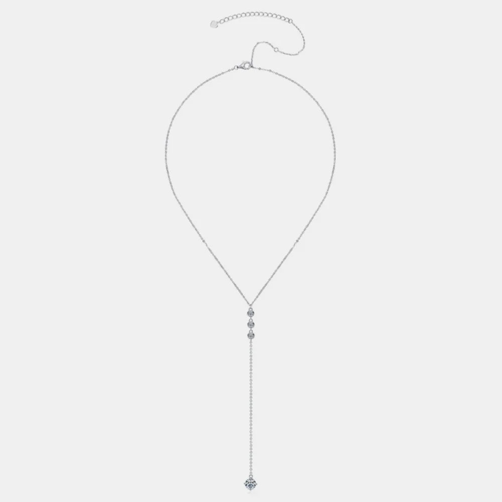 1.3 Carat Moissanite 925 Sterling Silver Drop Necklace - Roe Creation