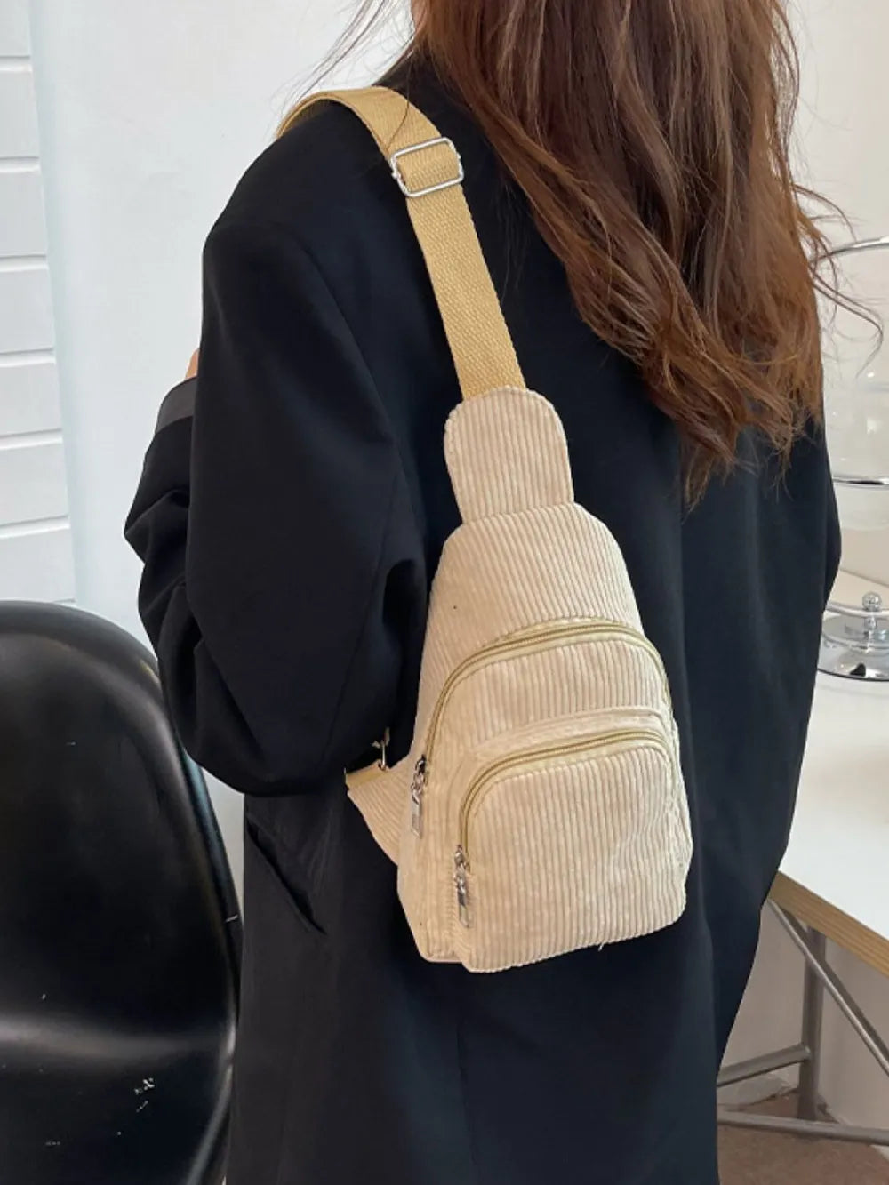 Corduroy Solid Colour Crossbody Bag - Roe Creation