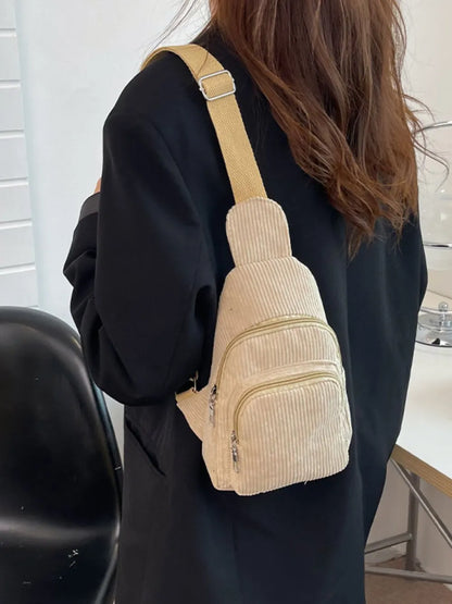 Corduroy Solid Colour Crossbody Bag - Roe Creation