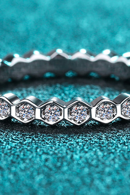 Moissanite 925 Sterling Silver Eternity Ring - Roe Creation