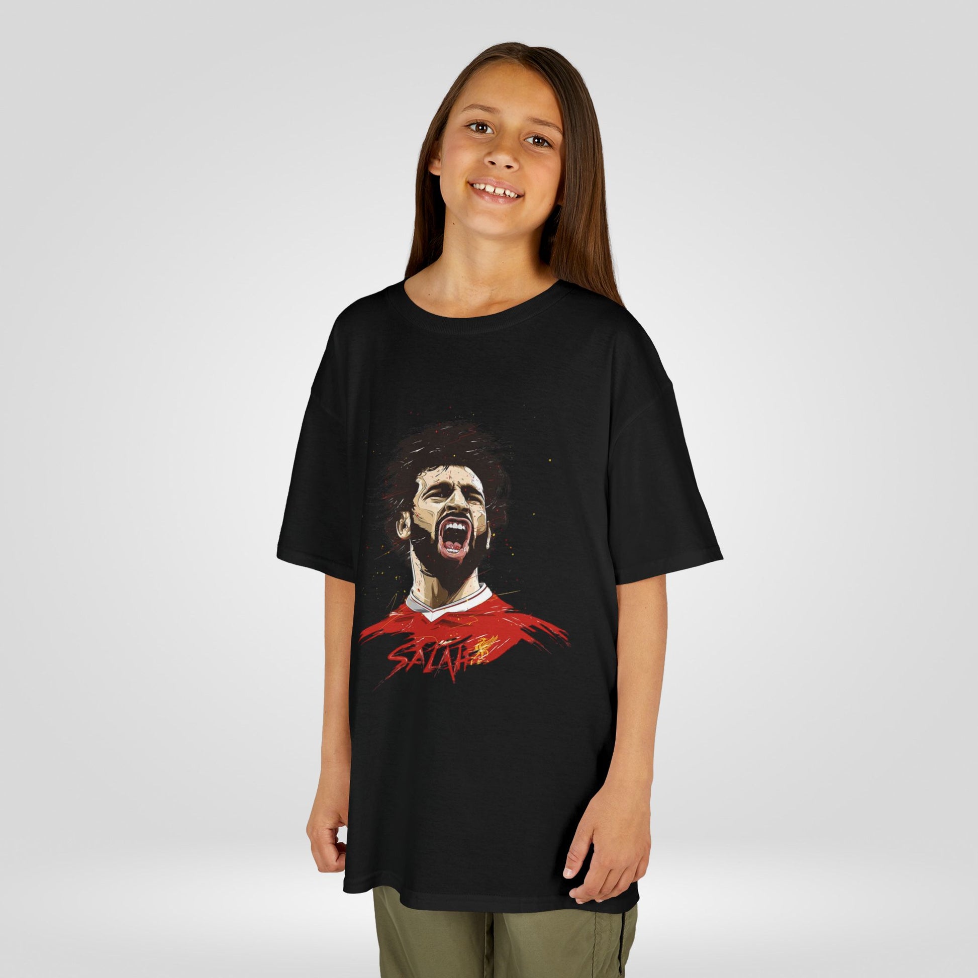 Mohammed Salah Kids Tee - Heavy Cotton™ T-Shirt for Young Liverpool Fans - Roe Creation
