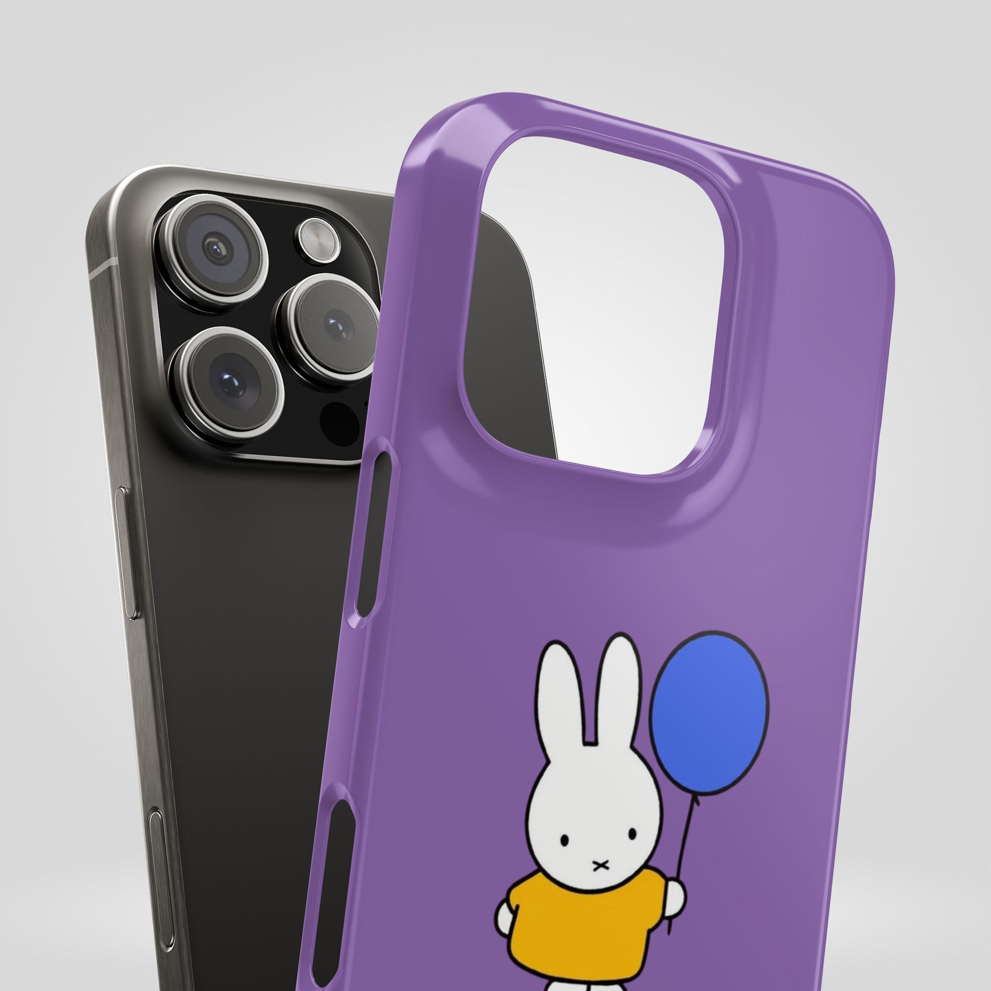 Miffy Phone Case, iPhone, Samsung Snap Case - Cartoon Fun Purple Phone Accessory for Kids and Adults - Roe Creation