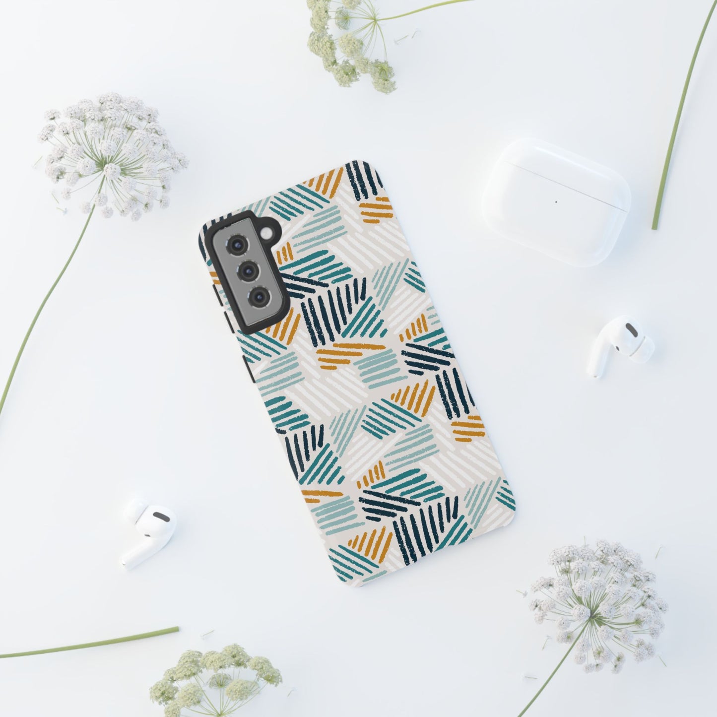 Stylish Tough Phone Case with Geometric Design
