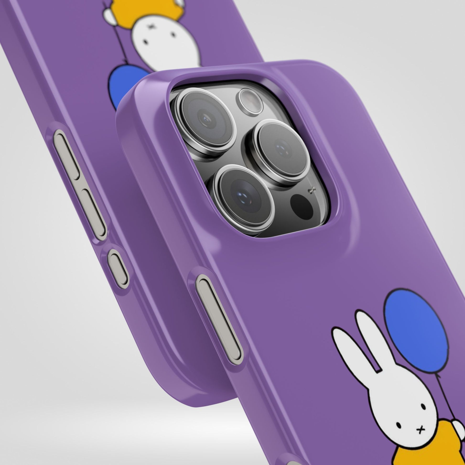 Miffy Phone Case, iPhone, Samsung Snap Case - Cartoon Fun Purple Phone Accessory for Kids and Adults - Roe Creation