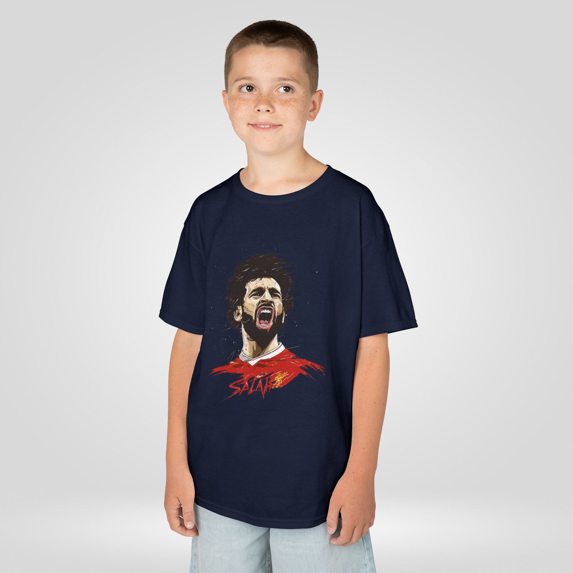 Mohammed Salah Kids Tee - Heavy Cotton™ T-Shirt for Young Liverpool Fans - Roe Creation
