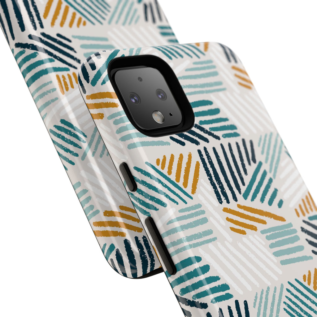 Stylish Tough Phone Case with Geometric Design - Roe Creation