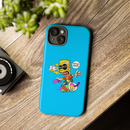Spongebob Blue Cartoon iPhone Case - 'Eat My Shorts' Design