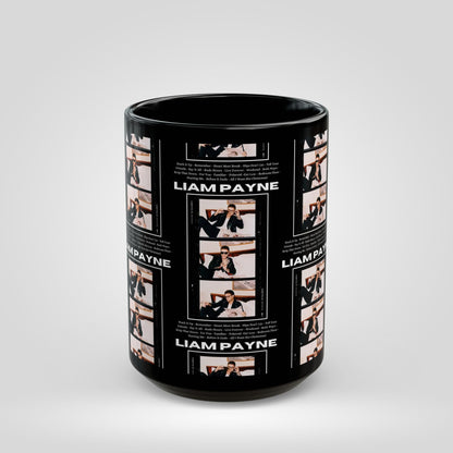 Liam Payne Black Mug - 11oz & 15oz Coffee Cup with Photo Collage Design