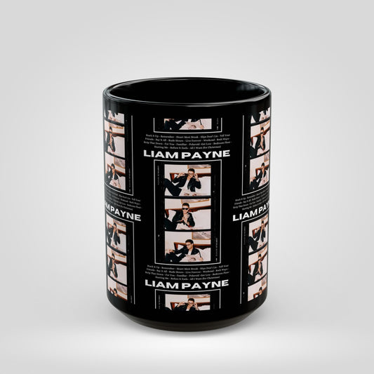 Liam Payne Black Mug - 11oz & 15oz Coffee Cup with Photo Collage Design