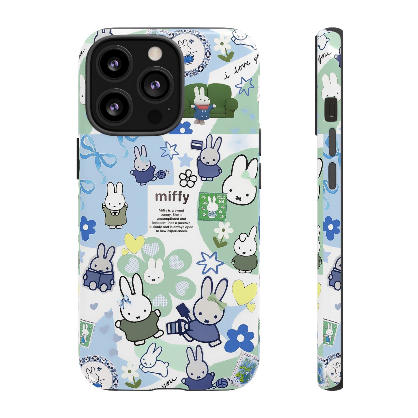 Cute Miffy Tough Phone Case - iPhone, Samsung Stylish Design for Bunny Lovers