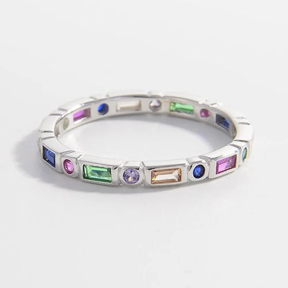 925 Sterling Silver Inlaid Zircon Ring - Roe Creation