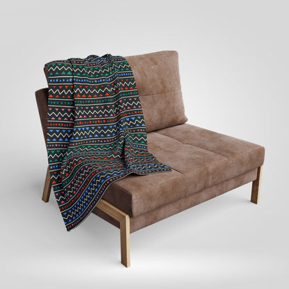 Colorful Boho Patterned Arctic Fleece Blanket for Cozy Living