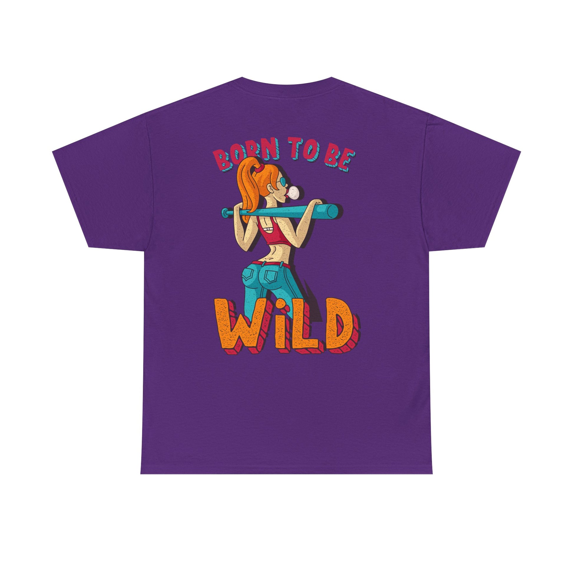 Born to Be Wild Unisex Heavy Cotton Tee, Fun Graphic Shirt, Adventure Tee, Gift for Nature Lovers, Casual Wear, Festival Top, Summer Fashion - Roe Creation