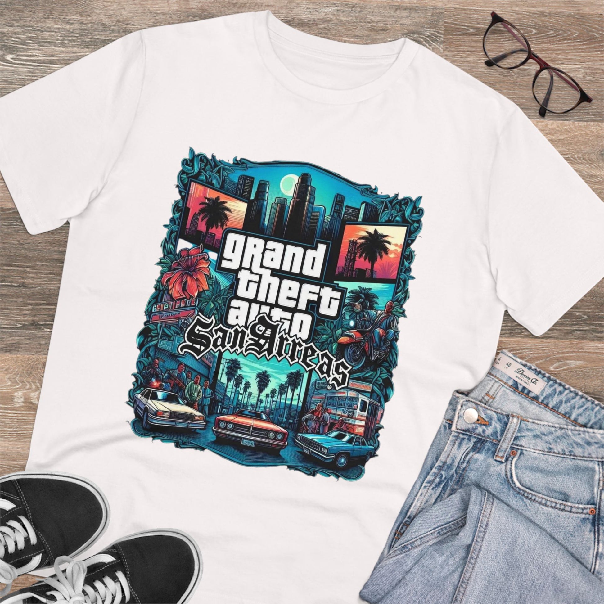 Retro GTA-Inspired Unisex T-Shirt, Gamer Gift, Casual Wear, Streetwear, Urban Style, Cool Graphic Tee - Roe Creation