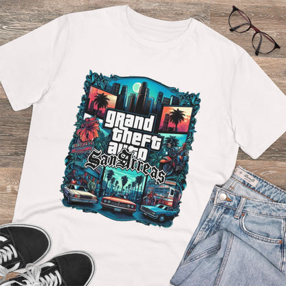 Retro GTA-Inspired Unisex T-Shirt, Gamer Gift, Casual Wear, Streetwear, Urban Style, Cool Graphic Tee - Roe Creation