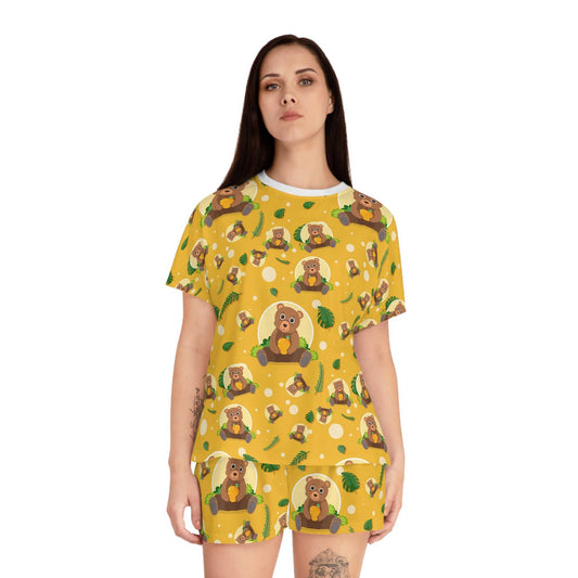 Cozy Bear Pajama Set for Women | Cute Animal PJs, Summer Sleepwear.