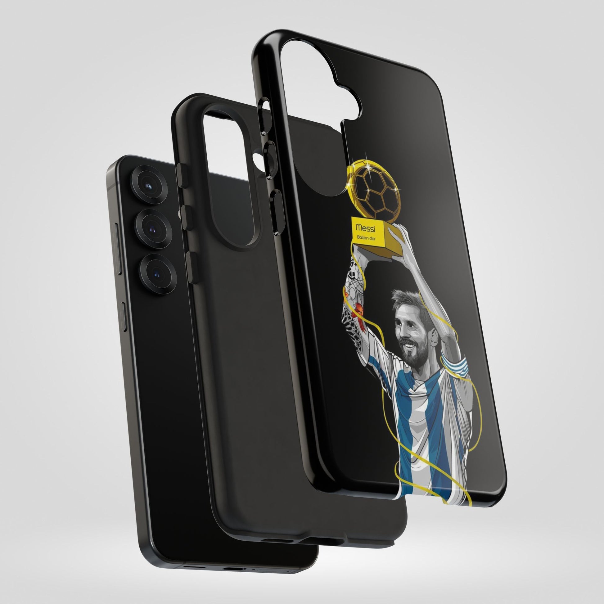 Messi Ballon Dor Black Phone Case - Tough Cases for Soccer Fans - Roe Creation