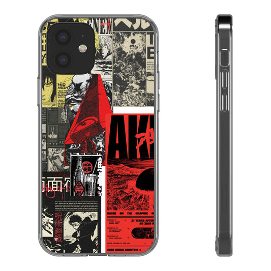 Artistic Clear iPhone Case - Retro Manga Design