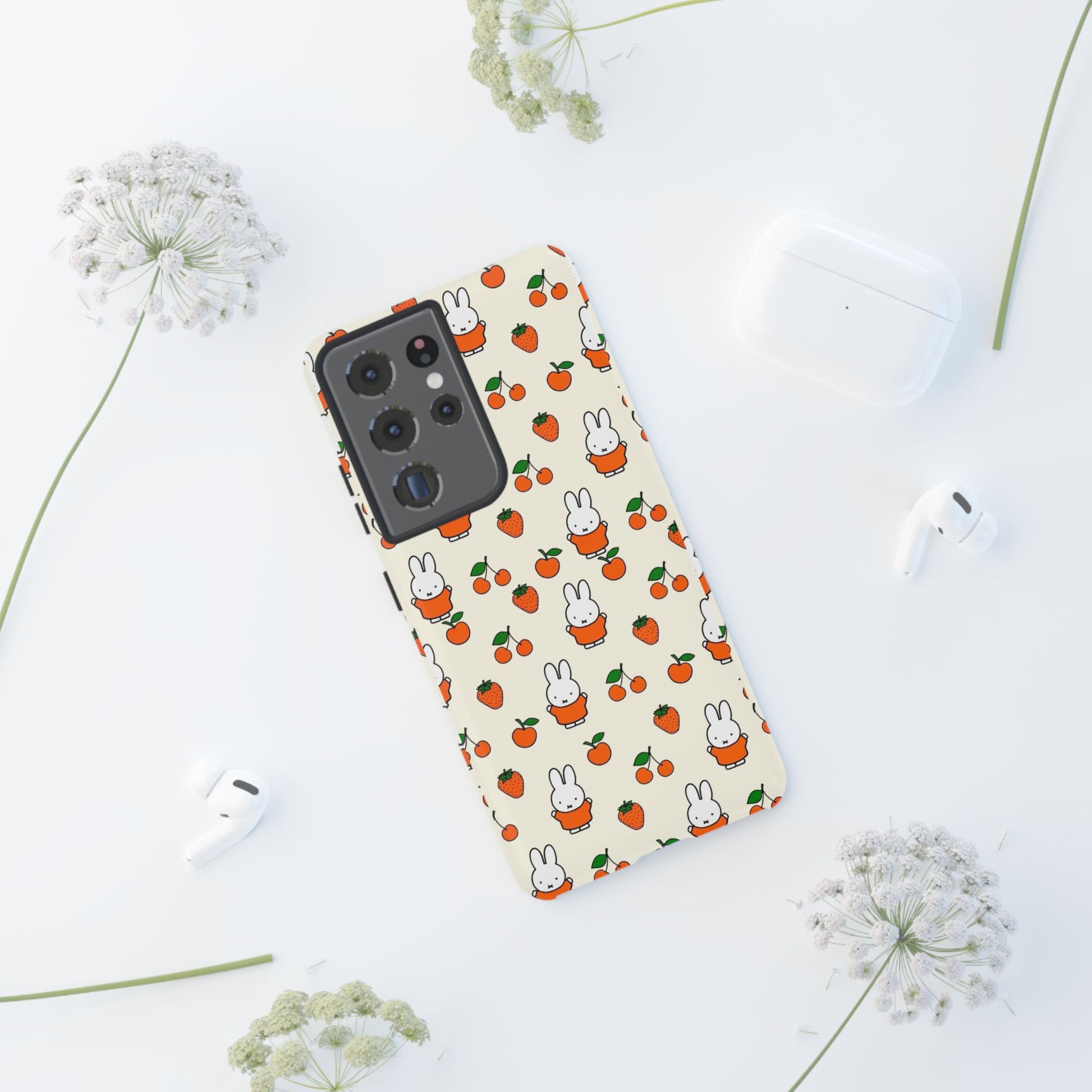 Cute Miffy & Strawberry Tough Phone Case for Miffy Lovers, iPhone, Samsung - Roe Creation