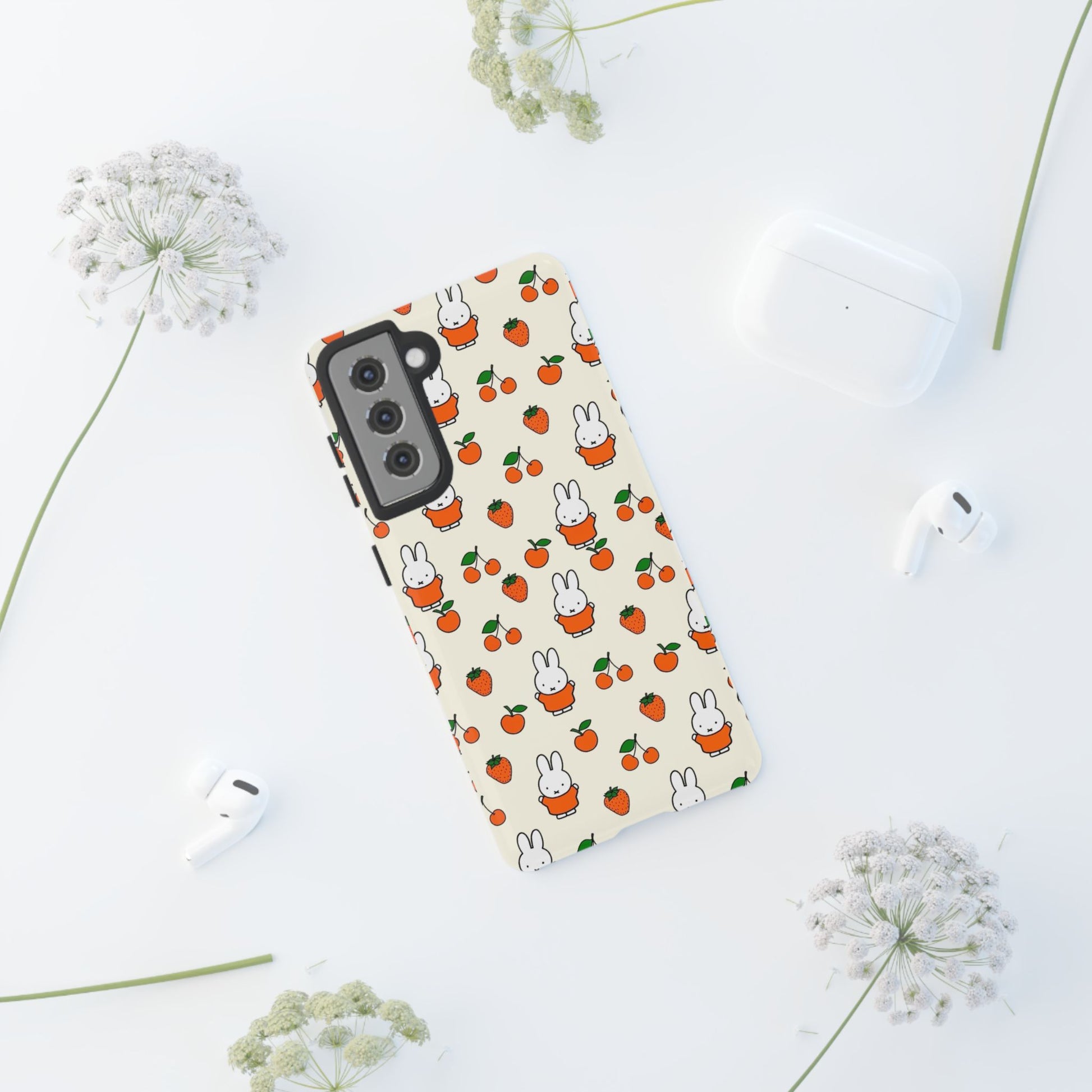 Cute Miffy & Strawberry Tough Phone Case for Miffy Lovers, iPhone, Samsung - Roe Creation