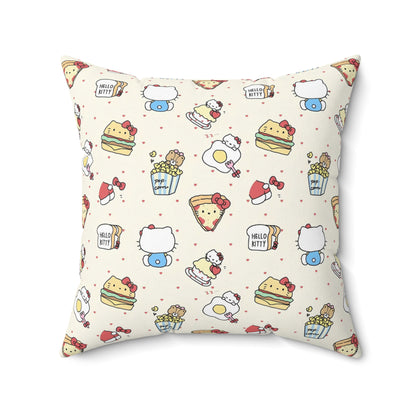 Cute Hello Kitty Patterned Square Pillow - Fun Decorative Cushion for Comfort Lovers