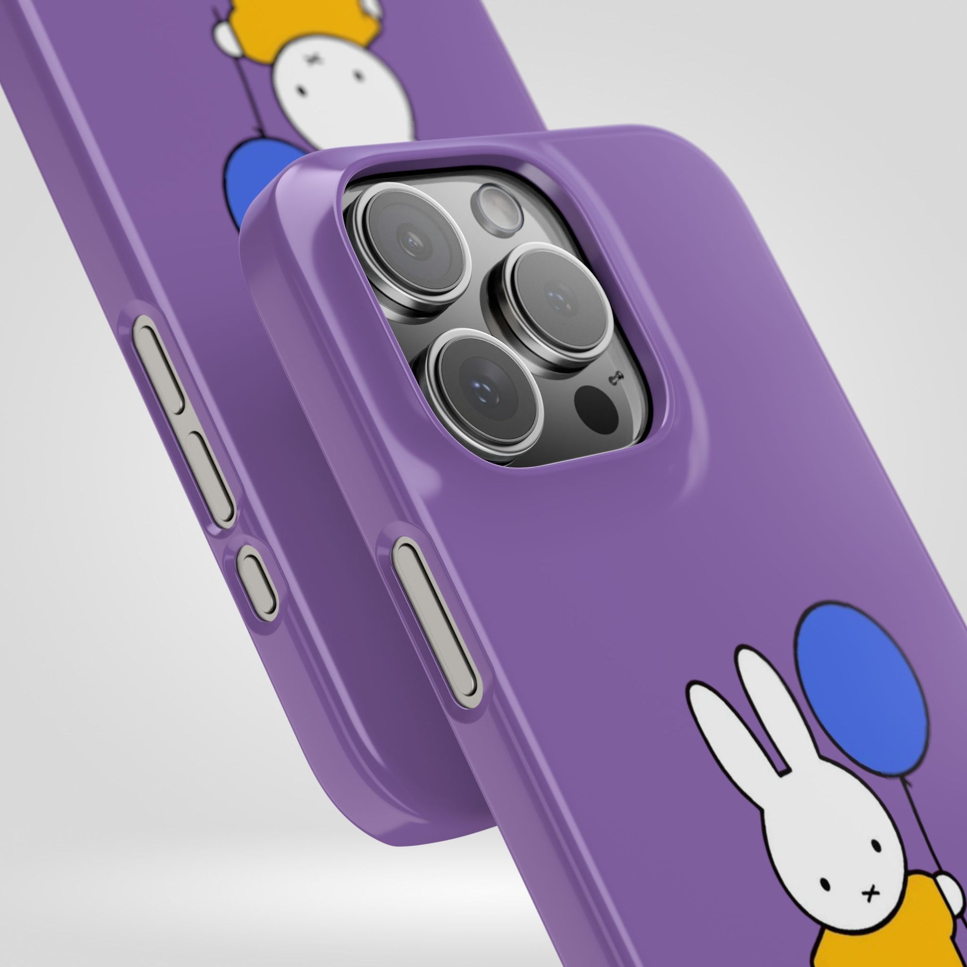 Miffy Phone Case, iPhone, Samsung Snap Case - Cartoon Fun Purple Phone Accessory for Kids and Adults - Roe Creation