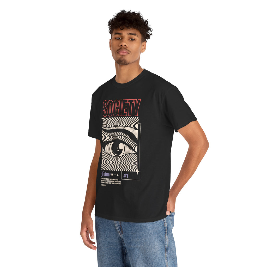 Society Unisex Heavy Cotton Tee - Future Vision Graphic Tee - Roe Creation