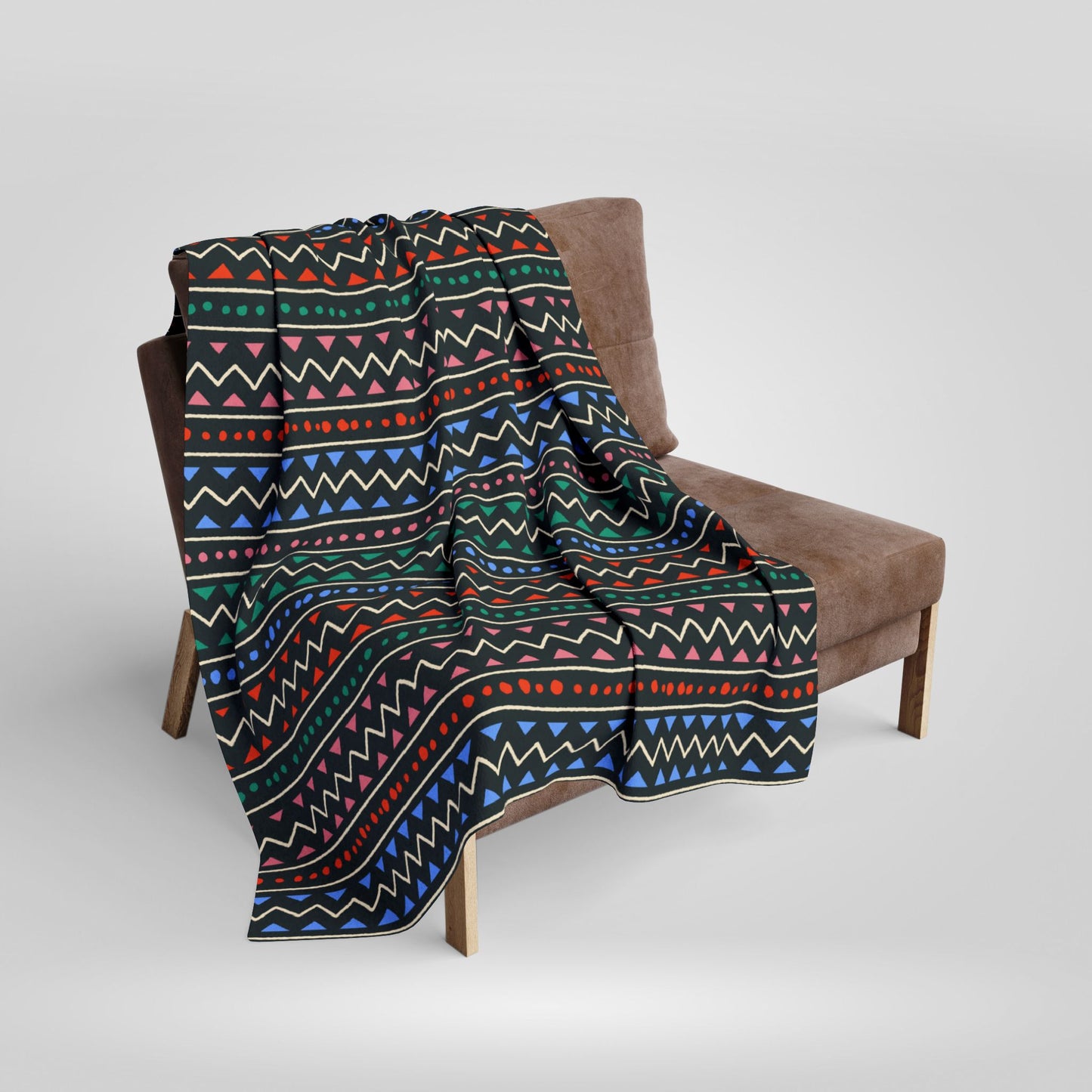 Colorful Boho Patterned Arctic Fleece Blanket for Cozy Living