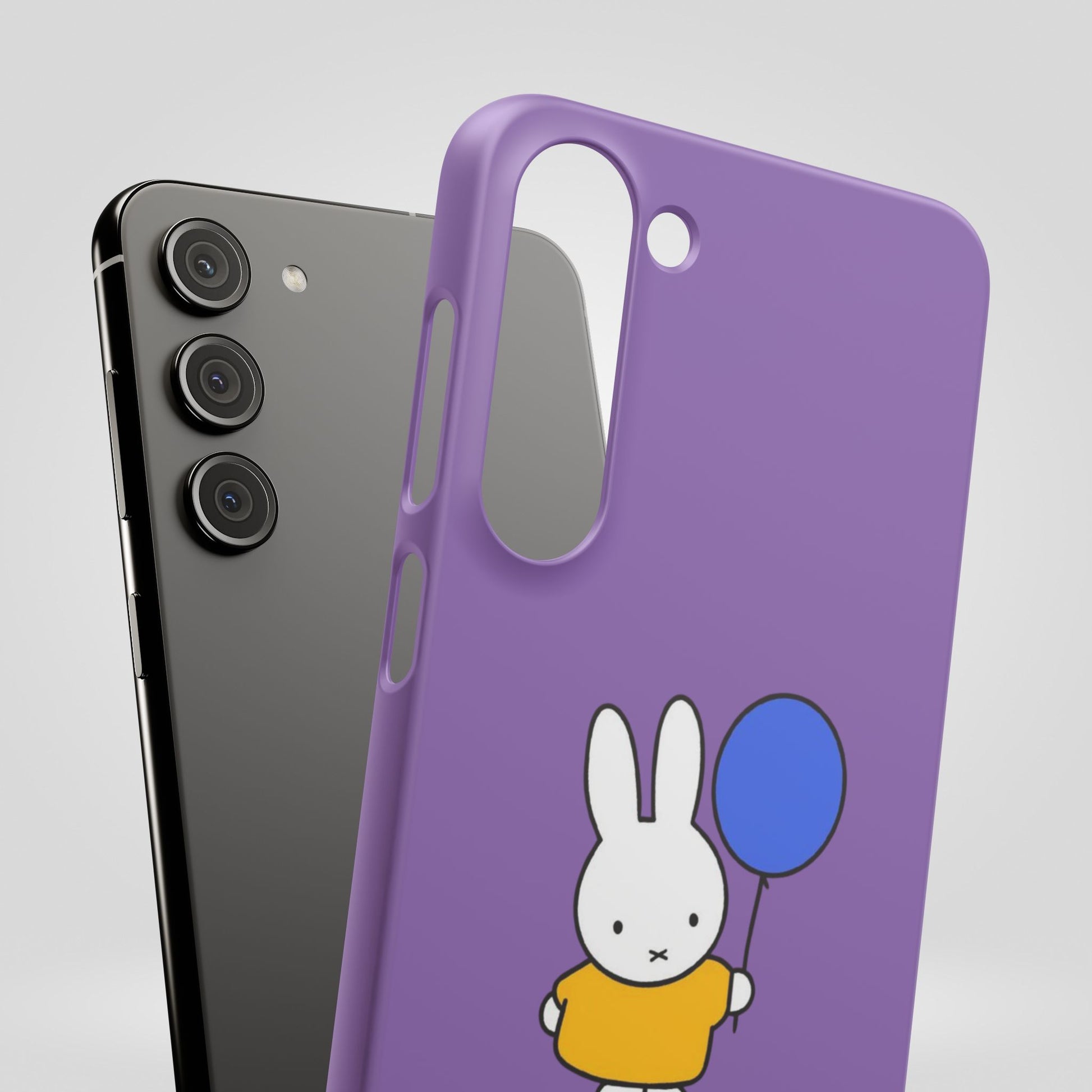 Miffy Phone Case, iPhone, Samsung Snap Case - Cartoon Fun Purple Phone Accessory for Kids and Adults - Roe Creation