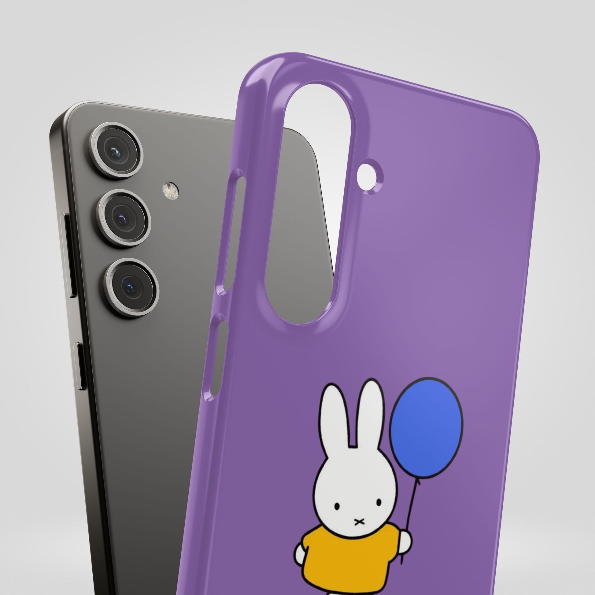 Miffy Phone Case, iPhone, Samsung Snap Case - Cartoon Fun Purple Phone Accessory for Kids and Adults - Roe Creation