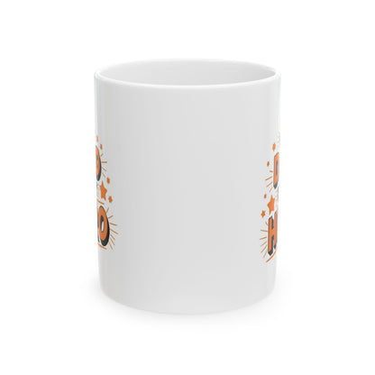 Fun Ceramic Mug for Coffee Lovers, Bright Graphic Tea Mug, Perfect Gift for Father's Day , Celebrations & Holidays, Unique Kitchen Decor.