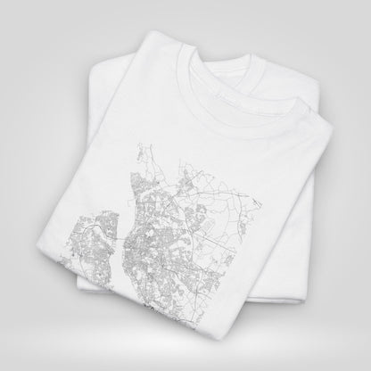 Liverpool Map Unisex Heavy Cotton Tee - Casual Cool Graphic Shirt - Roe Creation