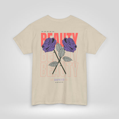 Beautiful Blooms Unisex Heavy Cotton Tee - Flower Graphics, Stylish Shirt, Gift for Her, Trendy Casual Wear, Art Lover Apparel - Roe Creation