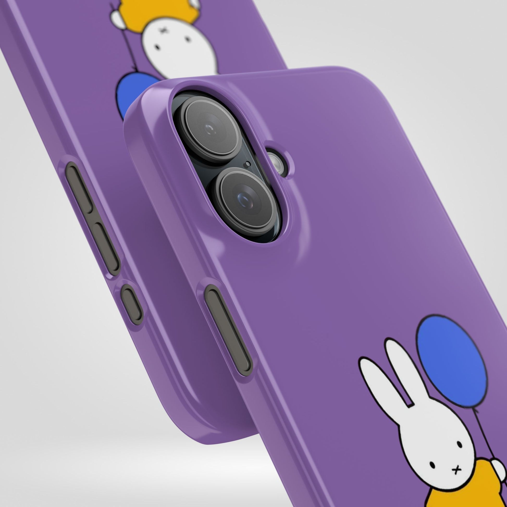 Miffy Phone Case, iPhone, Samsung Snap Case - Cartoon Fun Purple Phone Accessory for Kids and Adults - Roe Creation